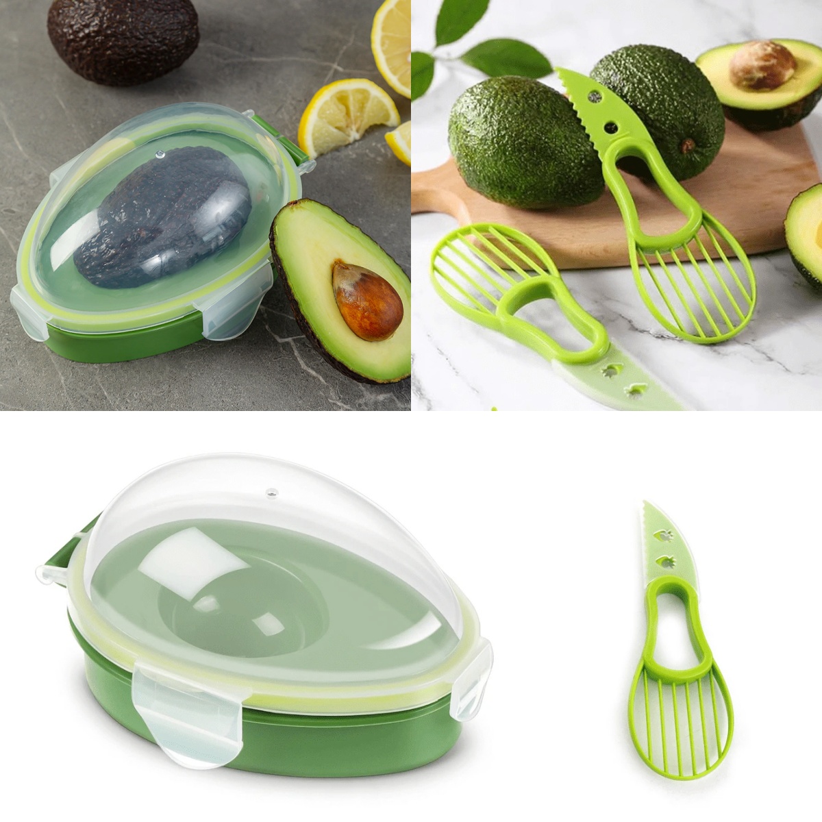Avocado Slicer Tool - Contenedor de Almacenamiento de Aguacates Reutilizable,