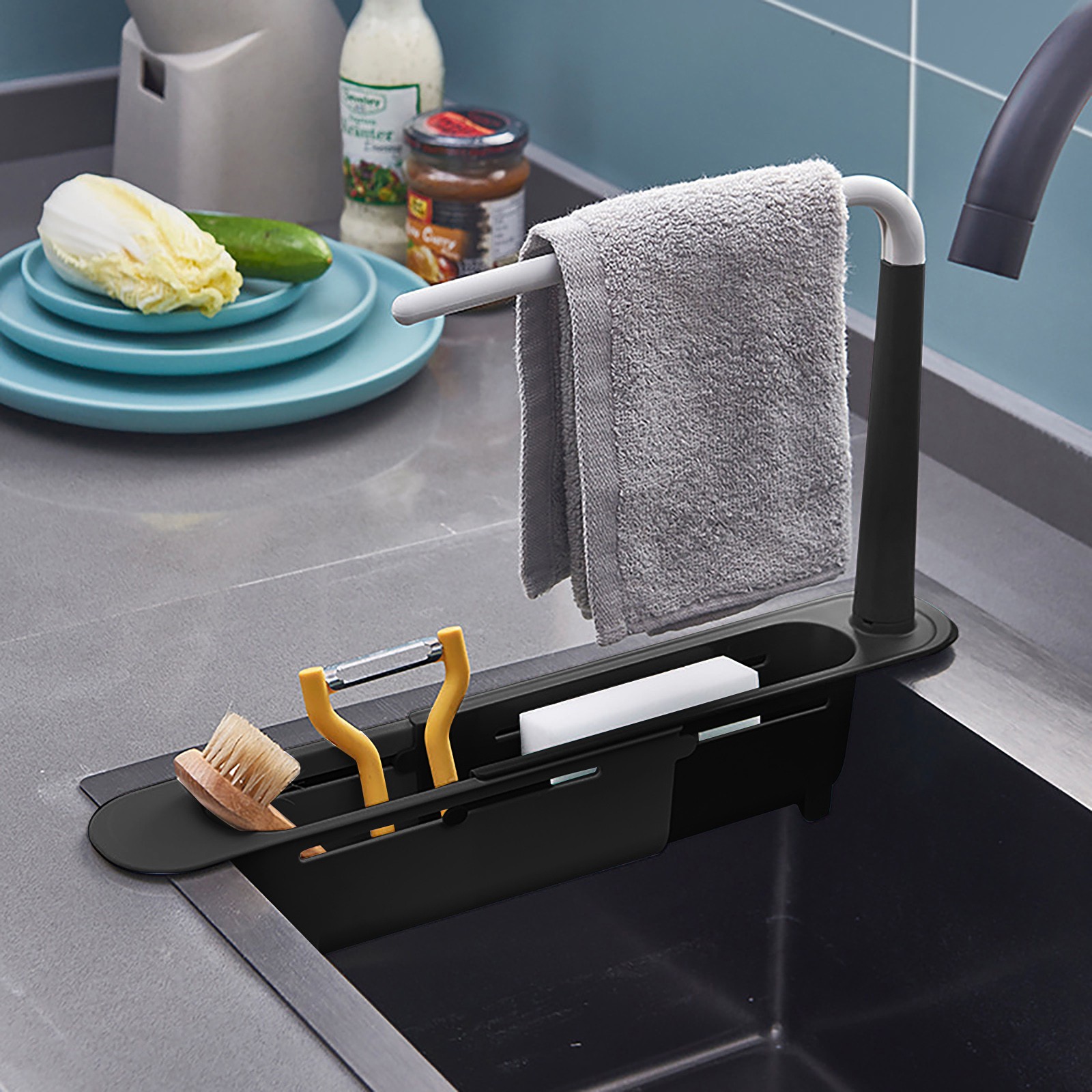 Elescopic-estante escurridor p - Kitchen Gadgets Pakistan reseña y precio