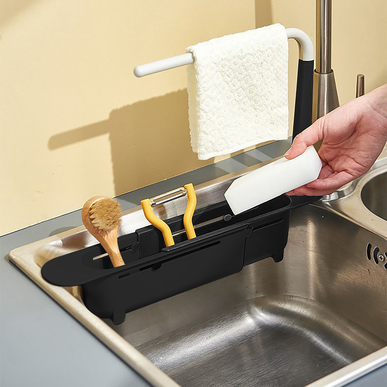 Elescopic-estante escurridor p - Kitchen Gadgets Pakistan reseña y precio